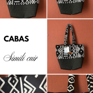 Sac Cabas MALI en Wax Bogolan Noir et Blanc — Élégance et Caractère