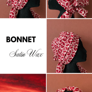 Bonnet MAHABA Wrap Satin noir Wax à Sangle — Style & Protection