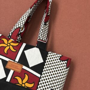 PRÉCOMMANDE Sac Cabas « Mayotte YLANG YLANG Élégance » en Nambawan khanga & Similicuir